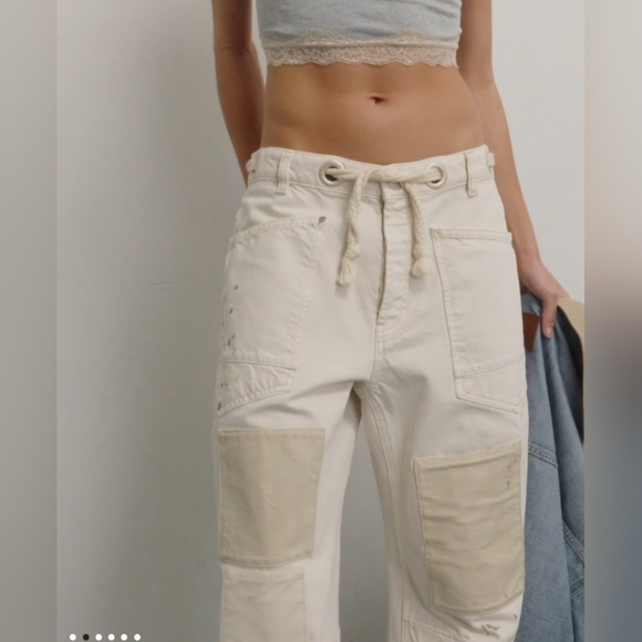 Free People Women's Moxie Drawstring Barrel-Leg Jeans - Picture 4 of 10